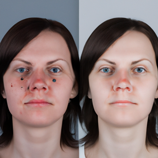 צילום לפני ואחרי של אדם שעבר טיפול פנים פלזמה